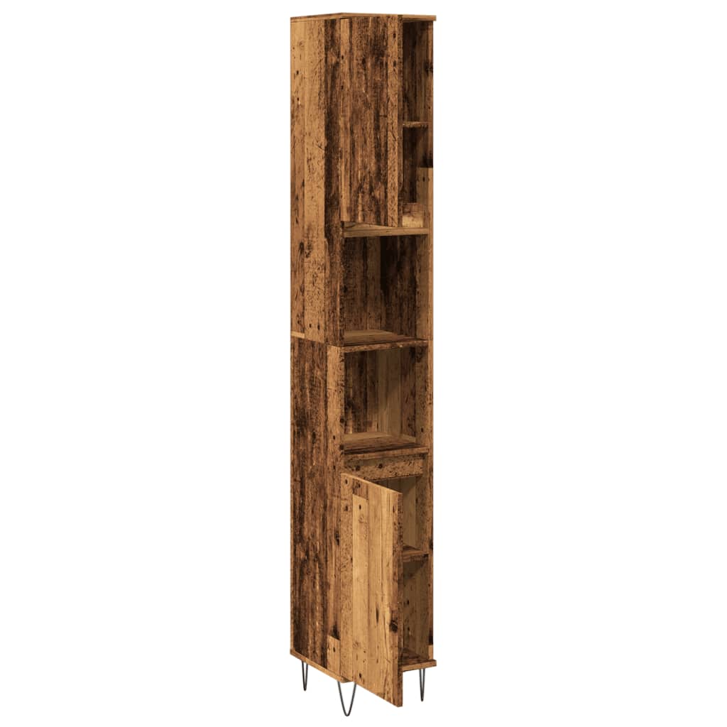 vidaXL Armario de baño madera de ingeniería envejecida 30x30x190 cm