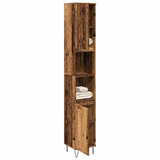 vidaXL Armario de baño madera de ingeniería envejecida 30x30x190 cm