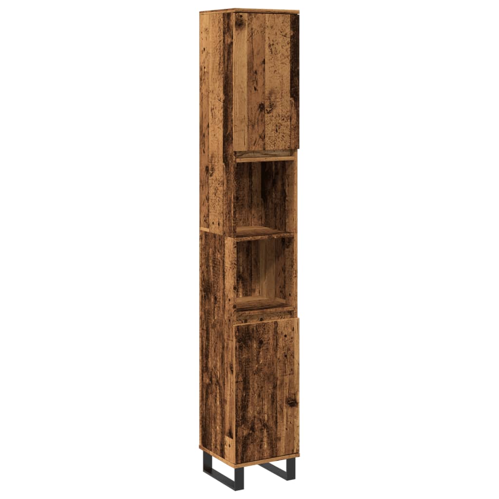 vidaXL Armario de baño madera de ingeniería envejecida 30x30x190 cm