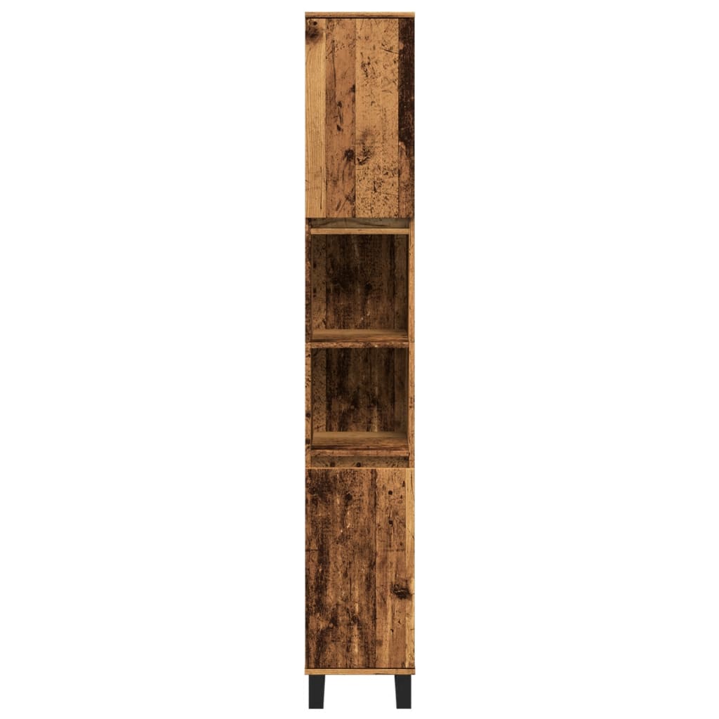 vidaXL Armario de baño madera de ingeniería envejecida 30x30x190 cm