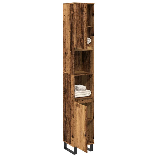 vidaXL Armario de baño madera de ingeniería envejecida 30x30x190 cm