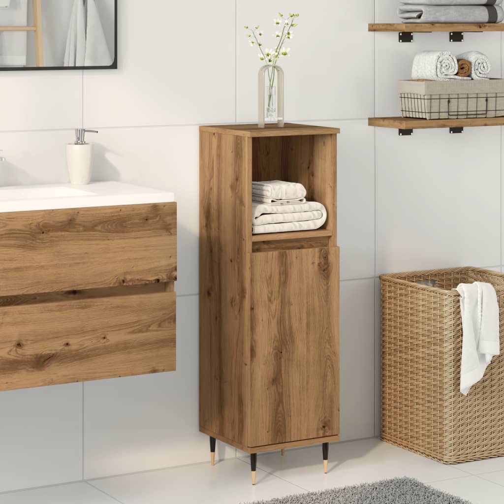 vidaXL Armario de baño madera de ingeniería roble artisan 30x30x100 cm