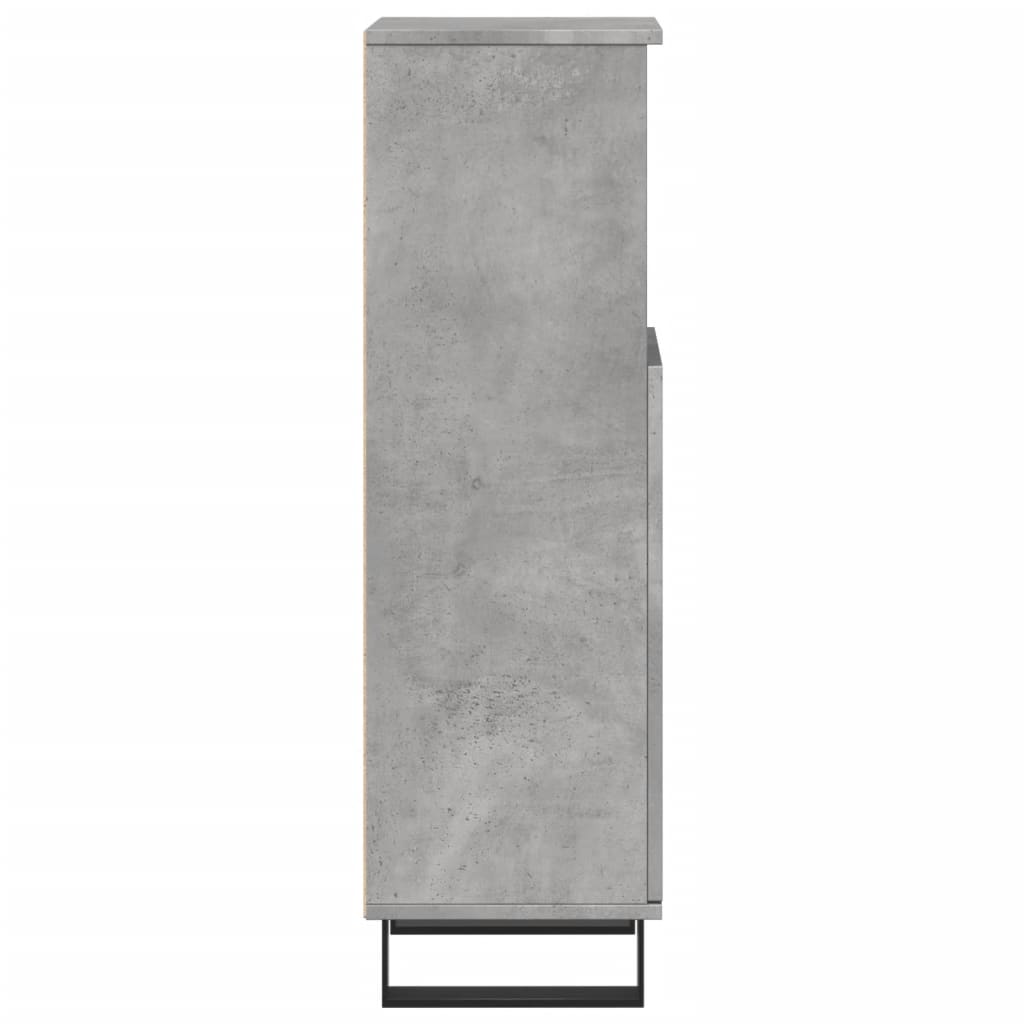 vidaXL Armario de baño madera contrachapada gris hormigón 30x30x100 cm