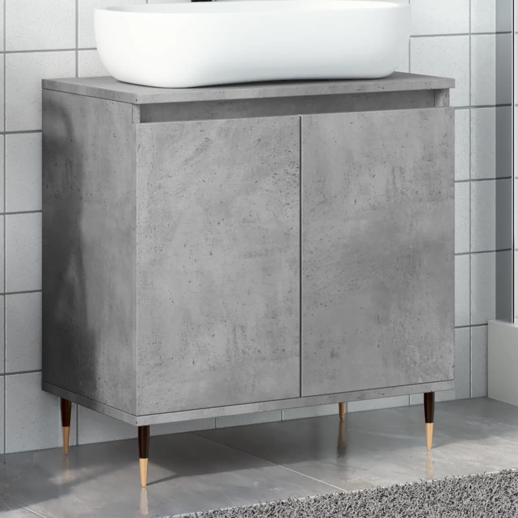 vidaXL Armario de baño madera de ingeniería gris hormigón 58x33x60 cm