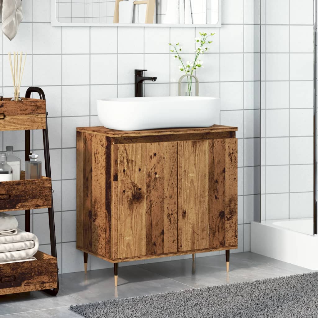 vidaXL Armario de baño madera de ingeniería envejecida 58x33x60 cm