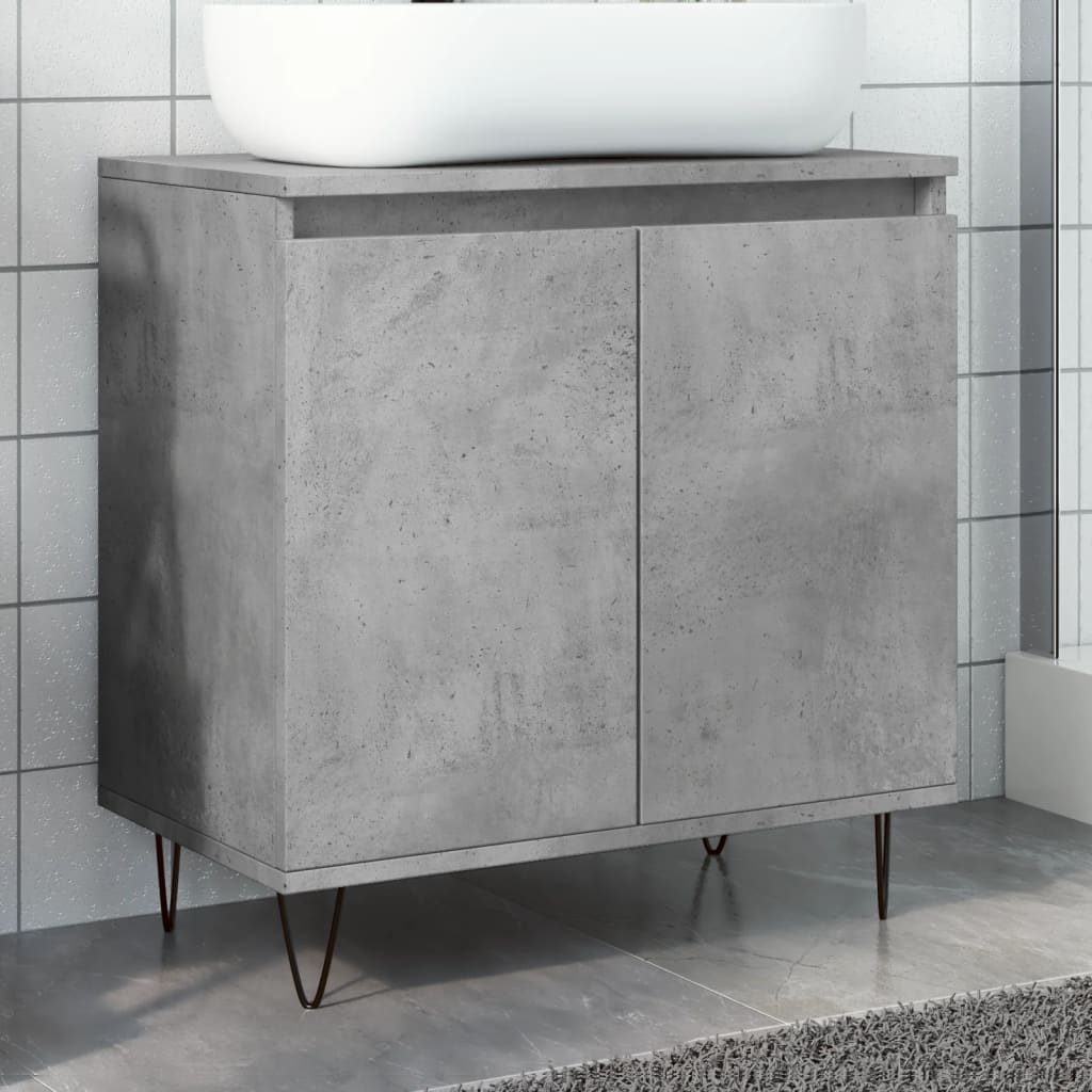 vidaXL Armario de baño madera de ingeniería gris hormigón 58x33x60 cm