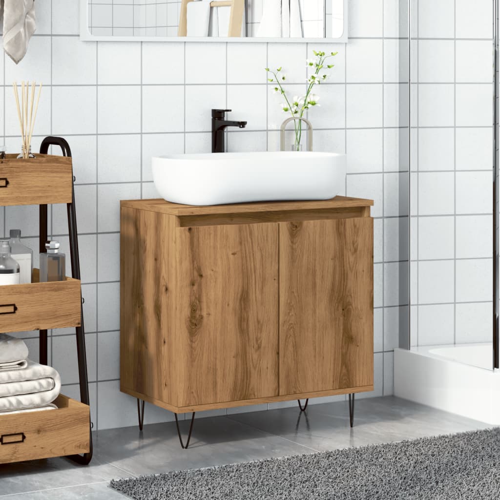 vidaXL Armario de baño madera de ingeniería roble artisan 58x33x60 cm