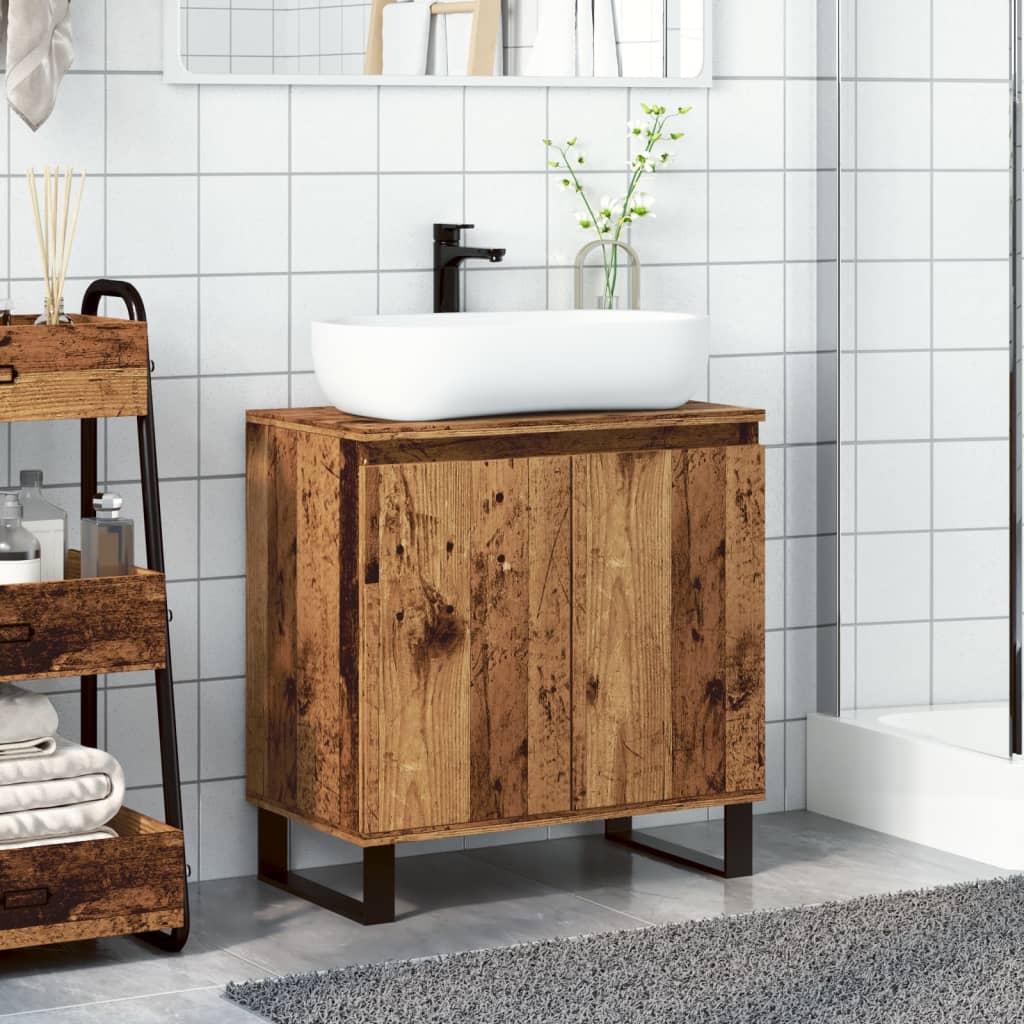 vidaXL Armario de baño madera de ingeniería envejecida 58x33x60 cm