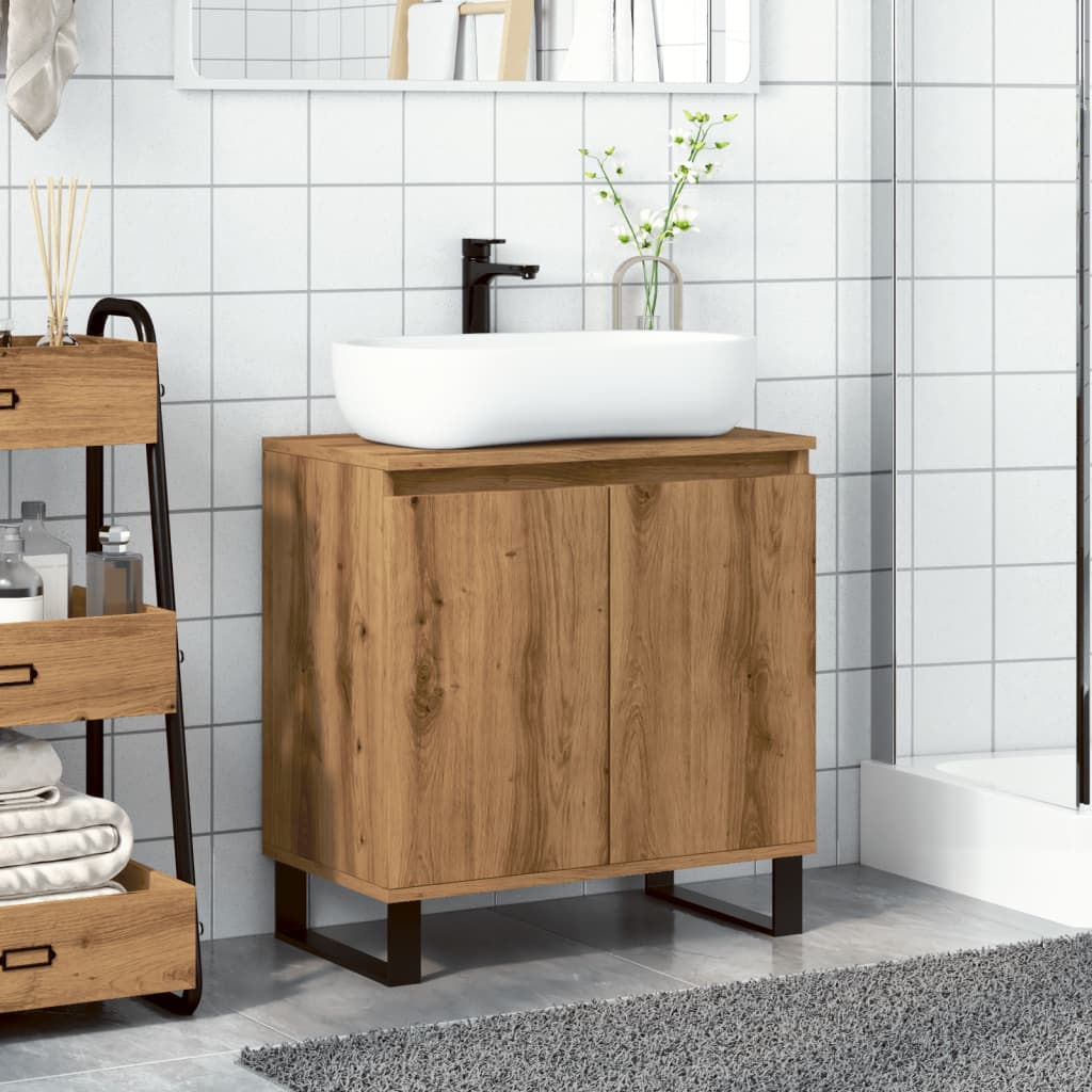 vidaXL Armario de baño madera de ingeniería roble artisan 58x33x60 cm