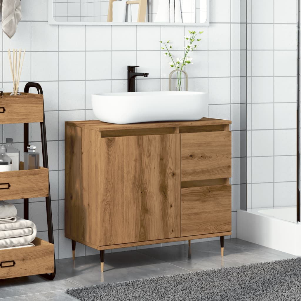 vidaXL Armario de baño madera de ingeniería roble artisan 65x33x60 cm