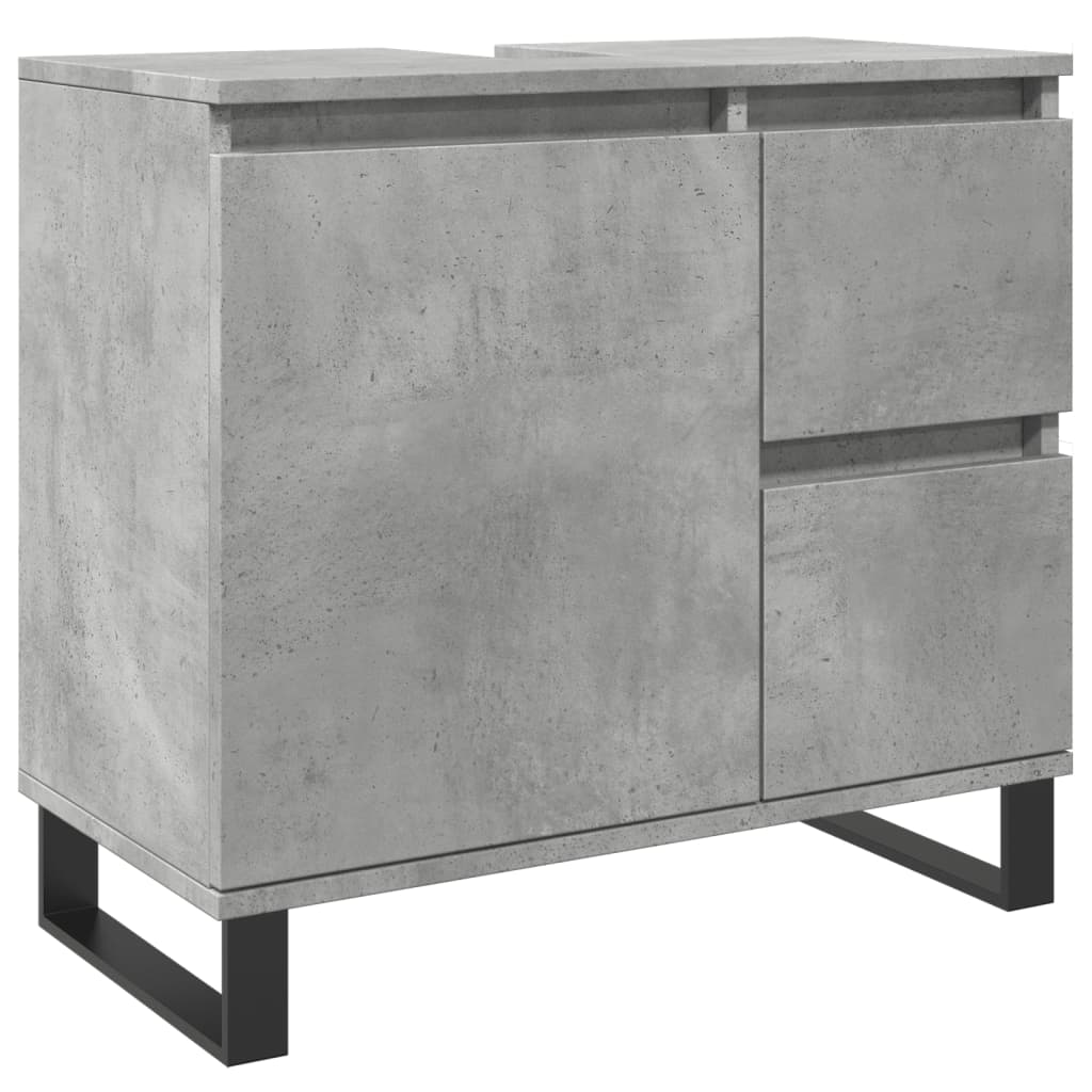 vidaXL Mueble de lavabo madera ingeniería gris hormigón 65x33x60 cm