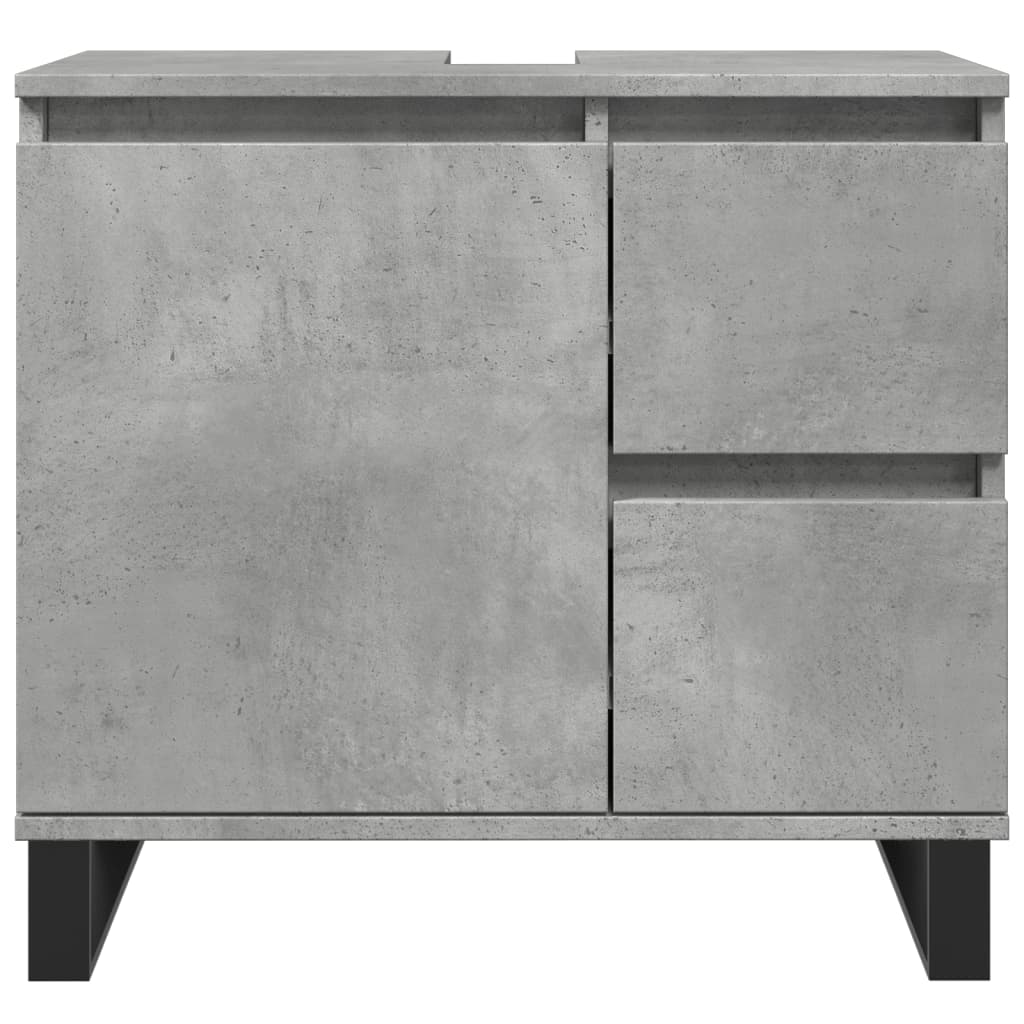 vidaXL Mueble de lavabo madera ingeniería gris hormigón 65x33x60 cm