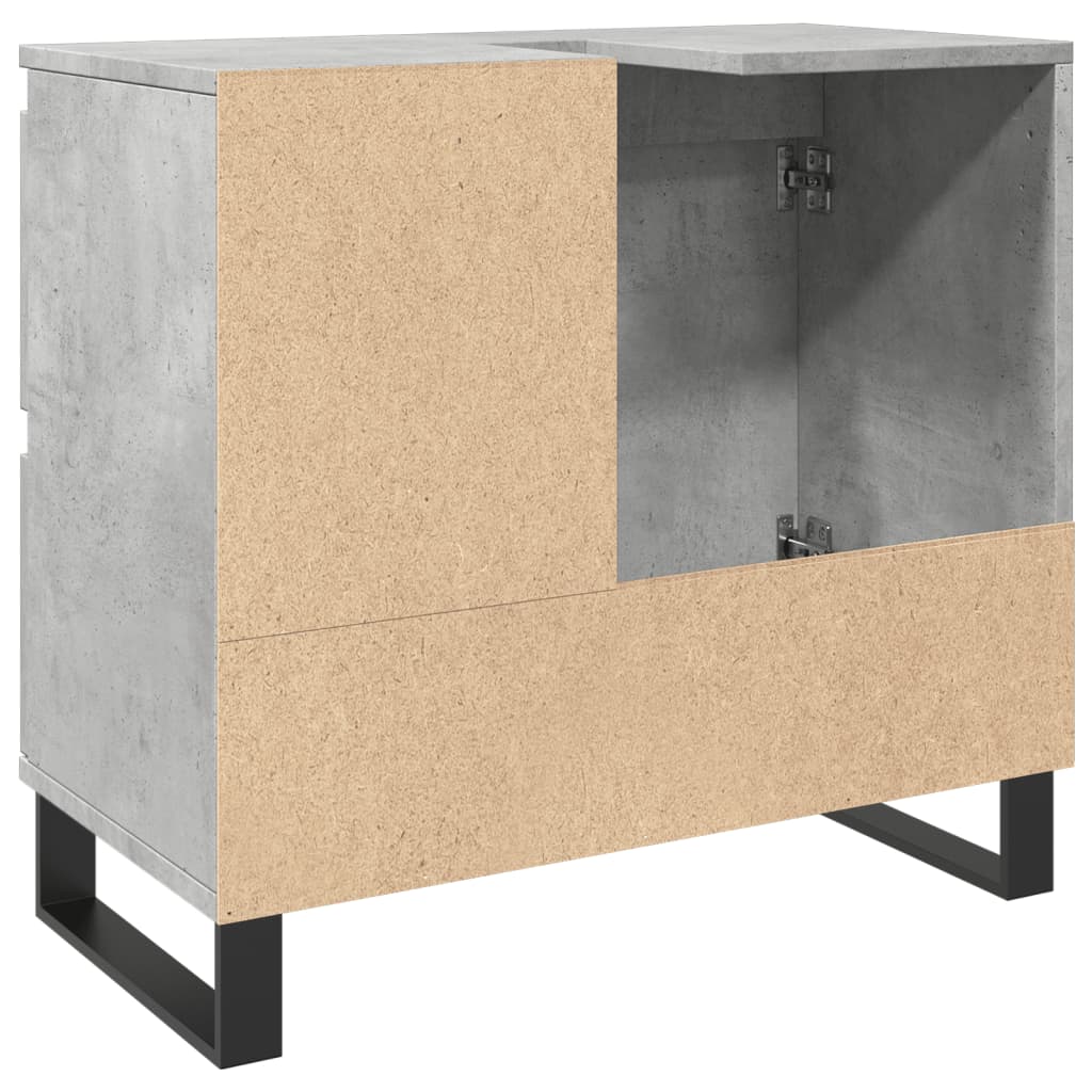 vidaXL Mueble de lavabo madera ingeniería gris hormigón 65x33x60 cm