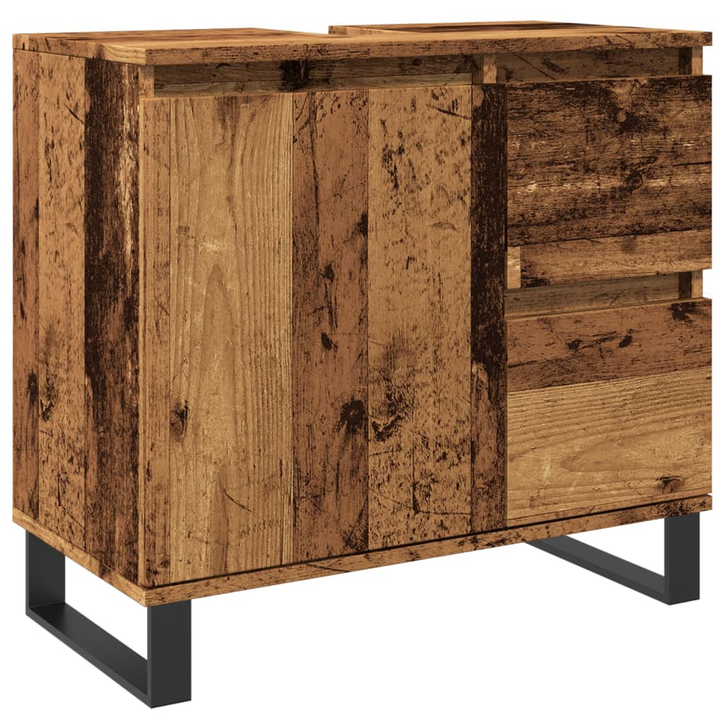 vidaXL Mueble de lavabo madera de ingeniería envejecida 65x33x60 cm