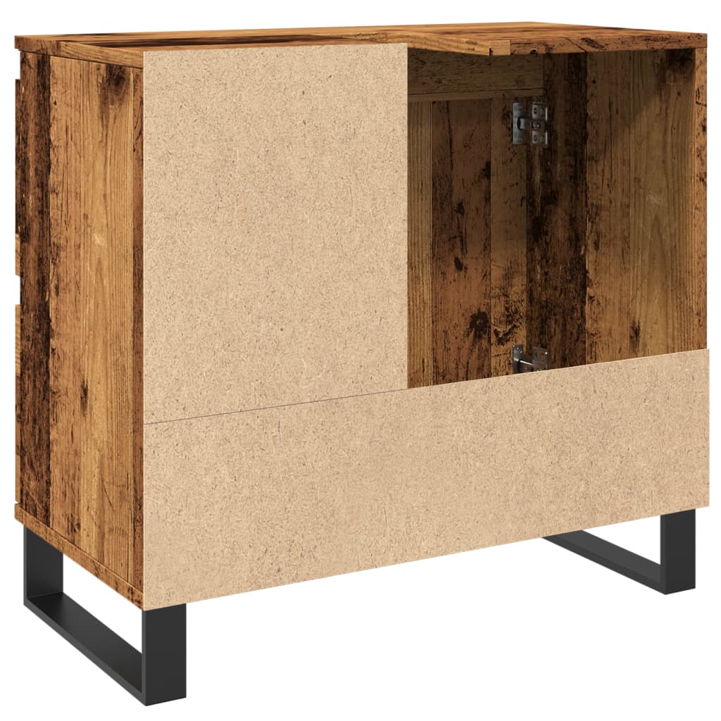 vidaXL Mueble de lavabo madera de ingeniería envejecida 65x33x60 cm