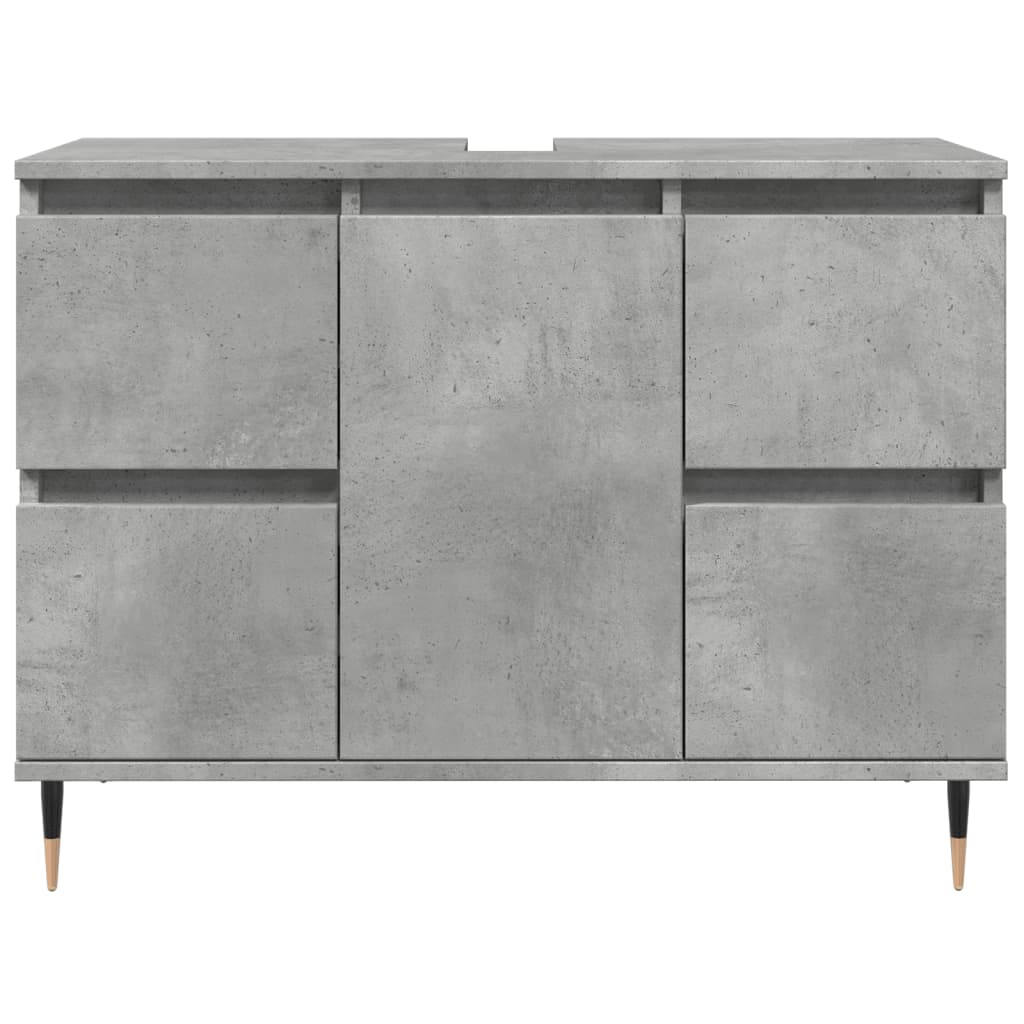 vidaXL Mueble de baño madera de ingeniería gris hormigón 80x33x60 cm