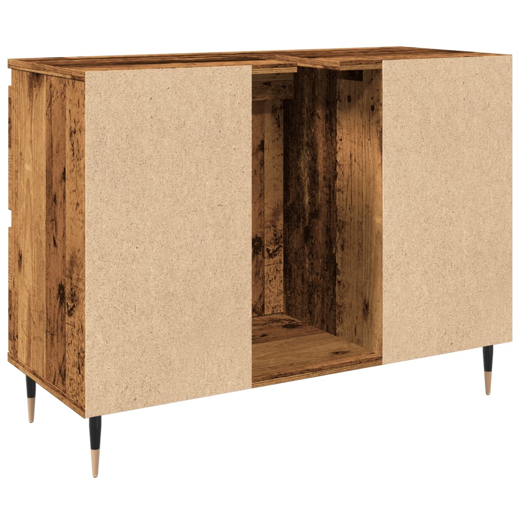 vidaXL Mueble de baño madera de ingeniería envejecida 80x33x60 cm