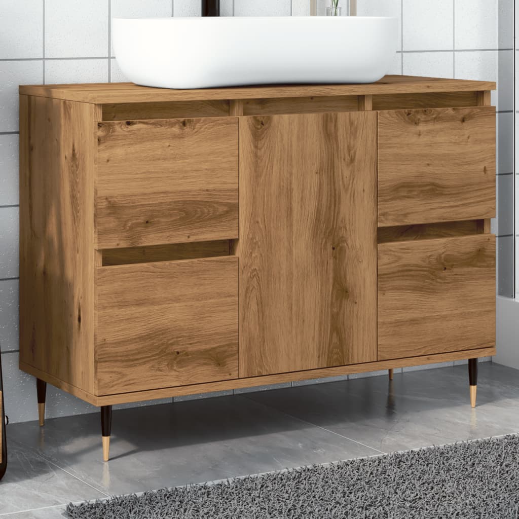 vidaXL Mueble de baño madera de ingeniería roble artisan 80x33x60 cm