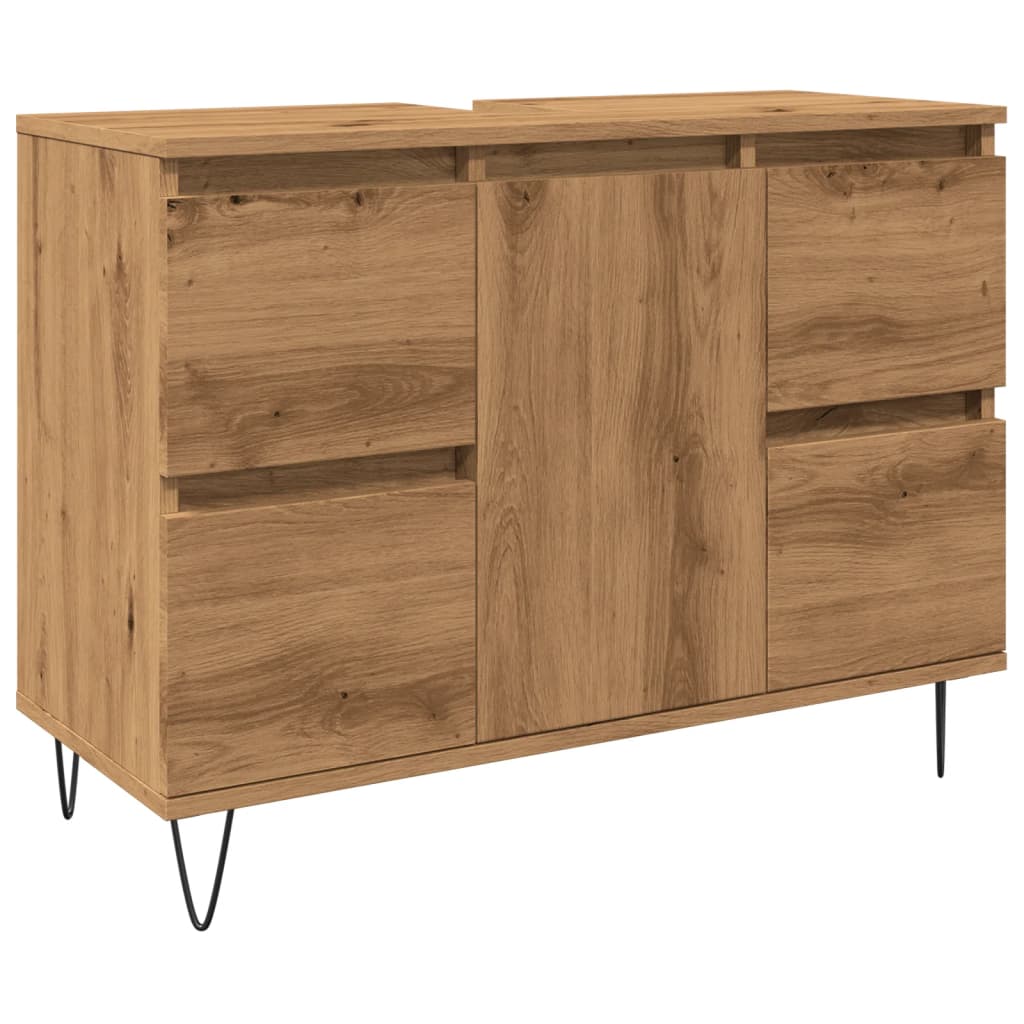 vidaXL Mueble de baño madera de ingeniería roble artisan 80x33x60 cm