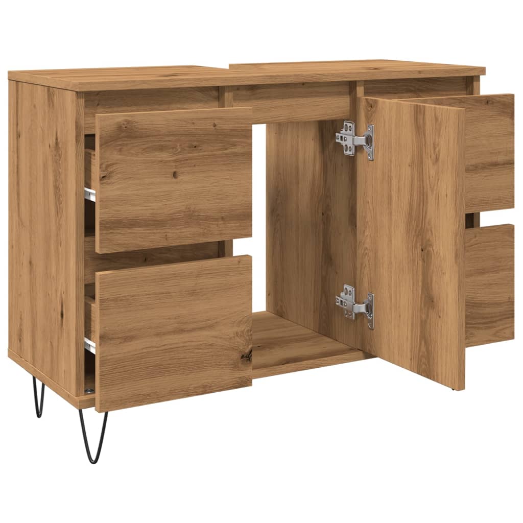 vidaXL Mueble de baño madera de ingeniería roble artisan 80x33x60 cm