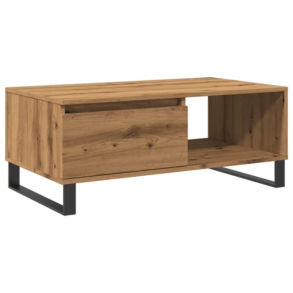 vidaXL Mesa de centro madera de ingeniería roble artisan 90x50x36,5 cm