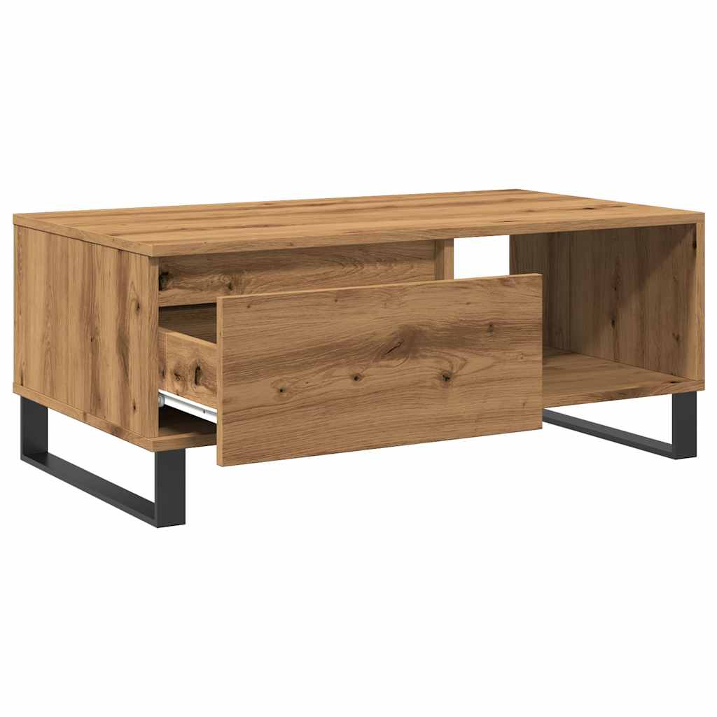 vidaXL Mesa de centro madera de ingeniería roble artisan 90x50x36,5 cm