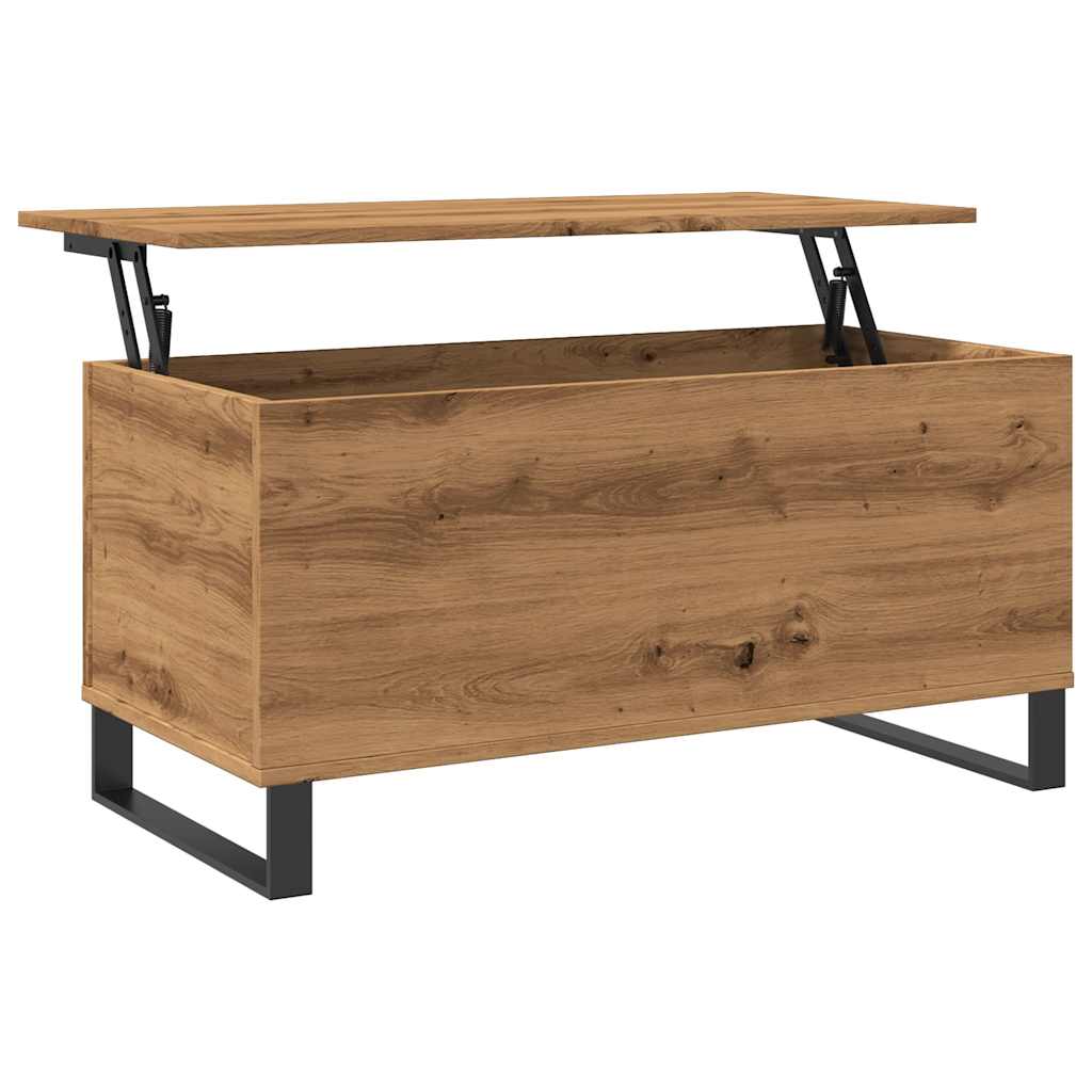 vidaXL Mesa de centro madera de ingeniería roble artisan 90x44,5x45 cm