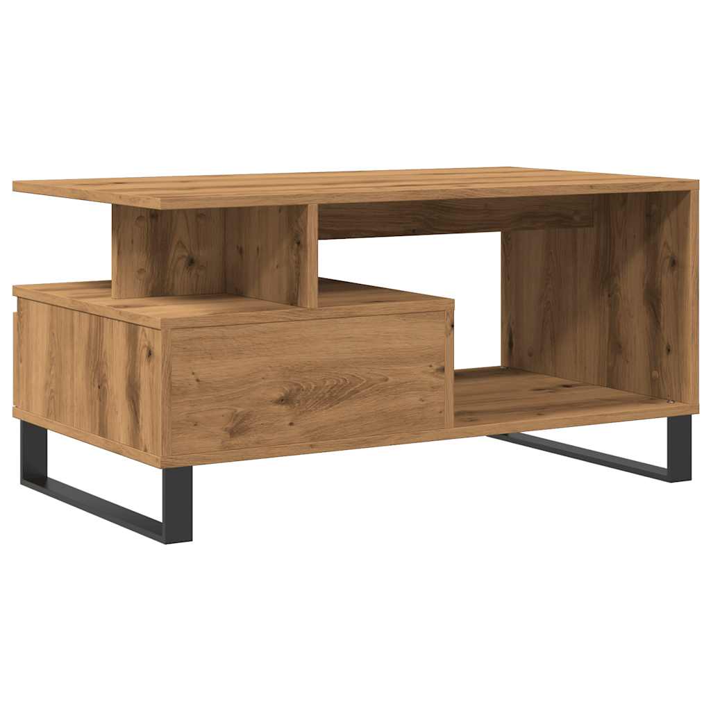 vidaXL Mesa de centro madera de ingeniería roble artisan 90x49x45 cm