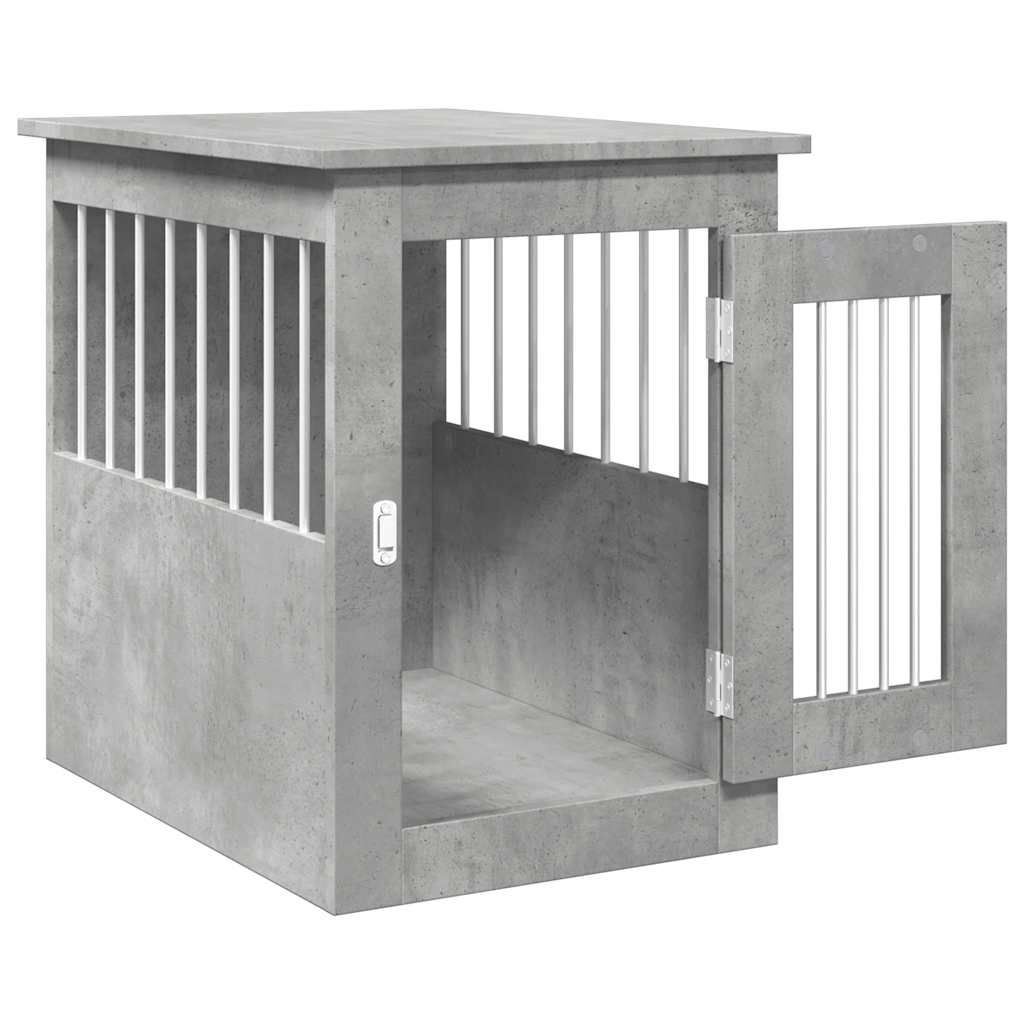 vidaXL Casa para perros hormigón gris 45x62x59 cm madera contrachapada