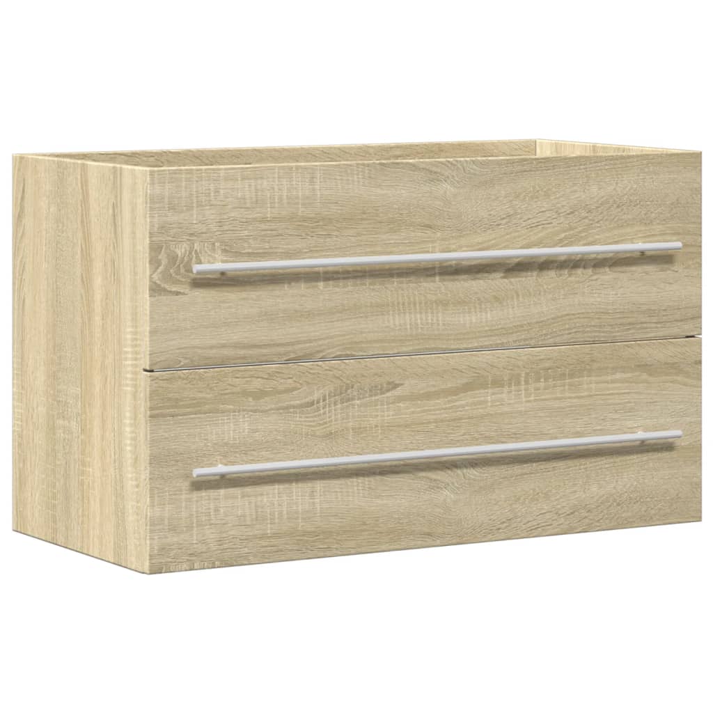 vidaXL Armario para lavabo aglomerado madera envejecida 80x38,5x48 cm