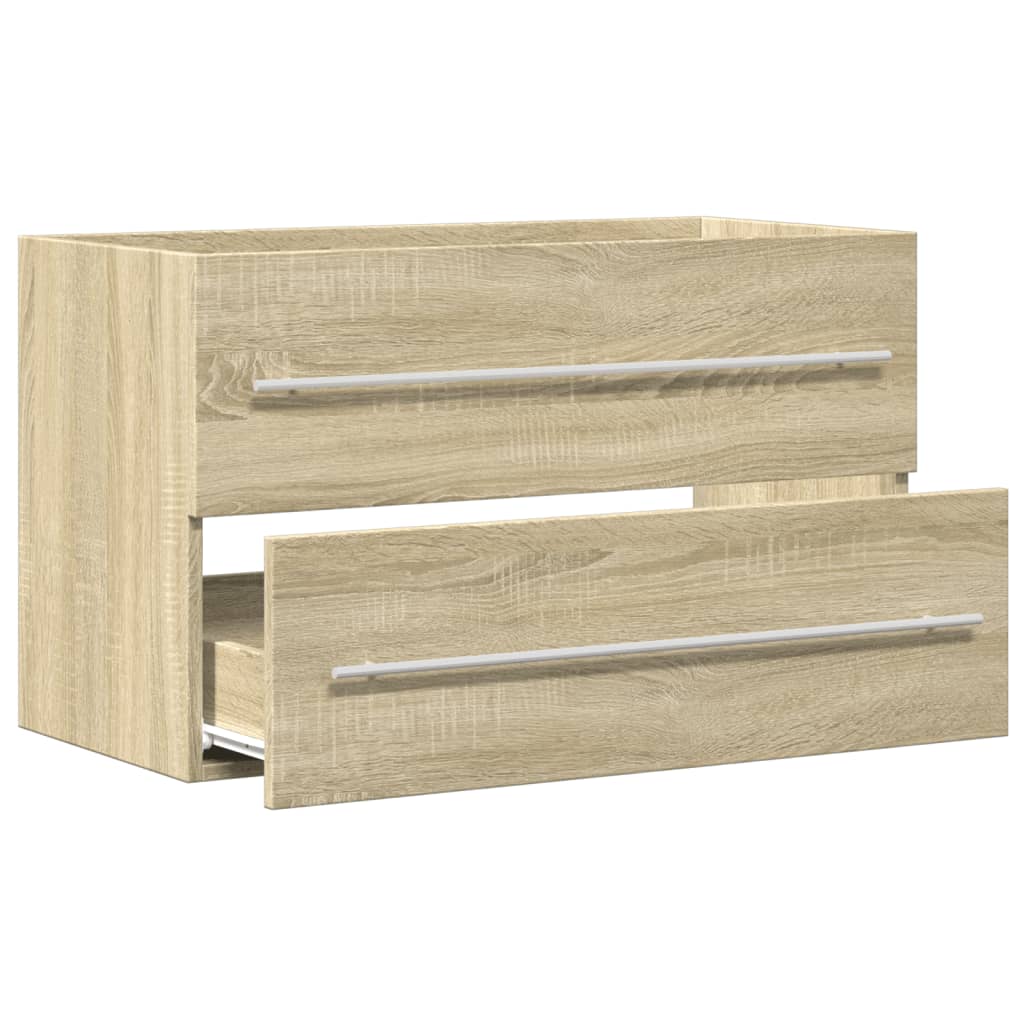 vidaXL Armario para lavabo aglomerado madera envejecida 80x38,5x48 cm