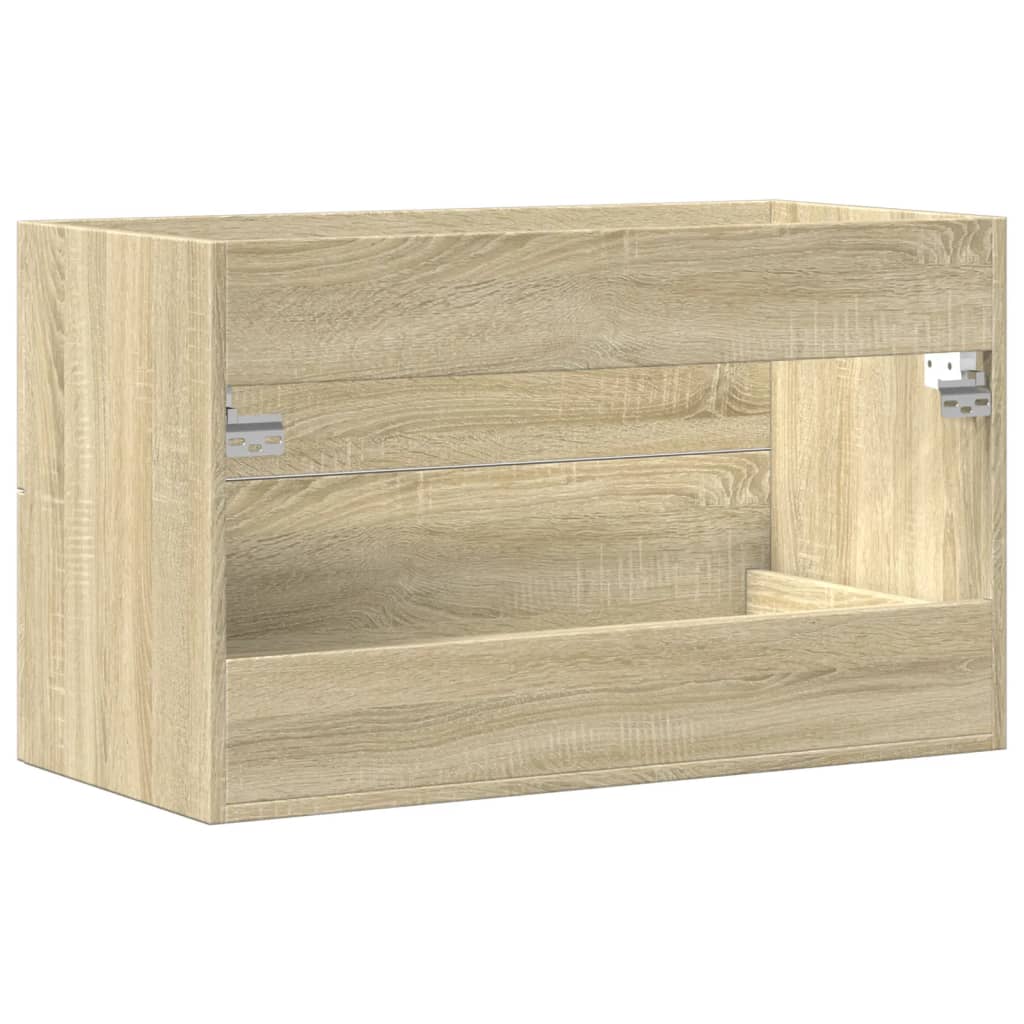 vidaXL Armario para lavabo aglomerado madera envejecida 80x38,5x48 cm