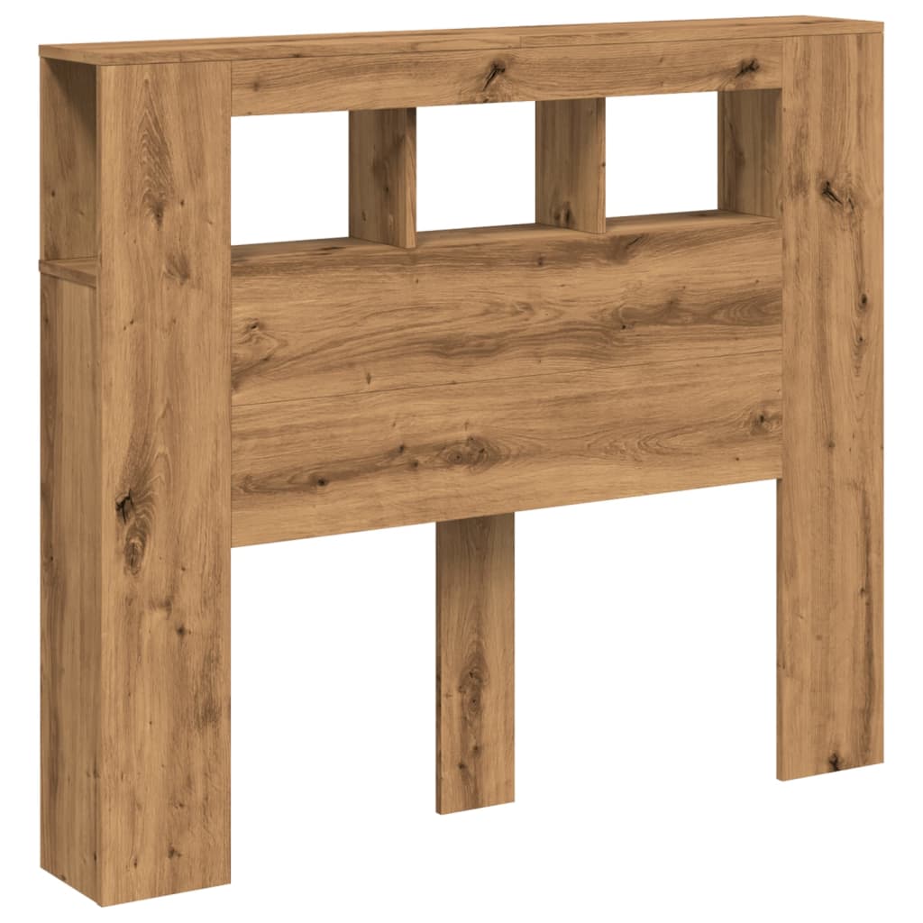 vidaXL Cabecero LED madera ingeniería roble artisan 120x18,5x103,5 cm