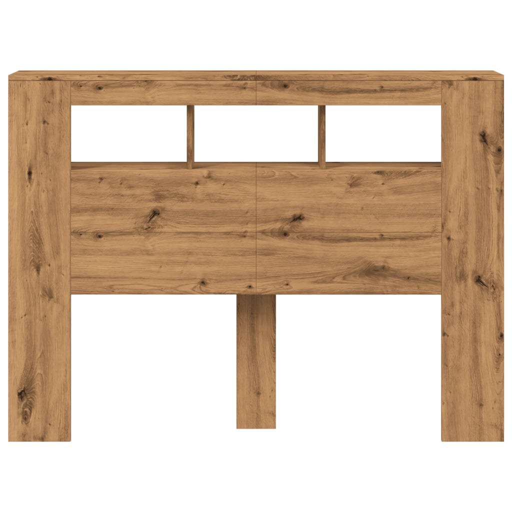 vidaXL Cabecero LED madera ingeniería roble artisan 140x18,5x103,5 cm