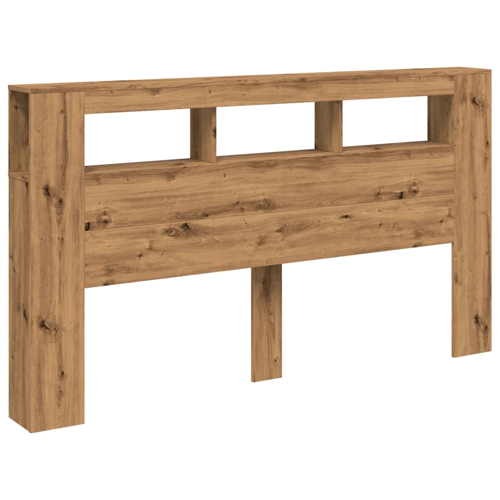 vidaXL Cabecero LED madera ingeniería roble artisan 180x18,5x103,5 cm