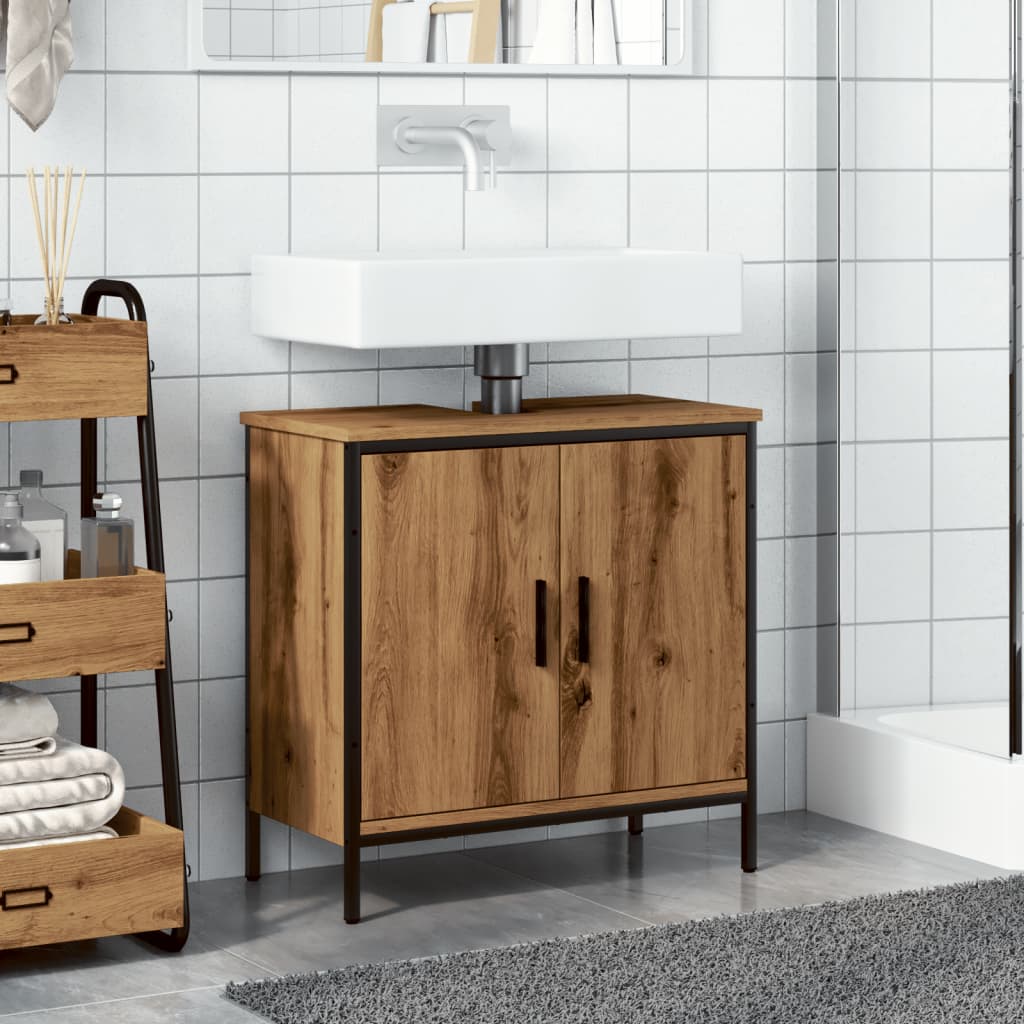 vidaXL Armario lavabo baño madera ingeniería roble artisan 60x30x60 cm