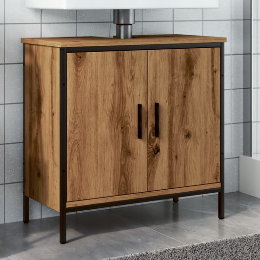 vidaXL Armario lavabo baño madera ingeniería roble artisan 60x30x60 cm