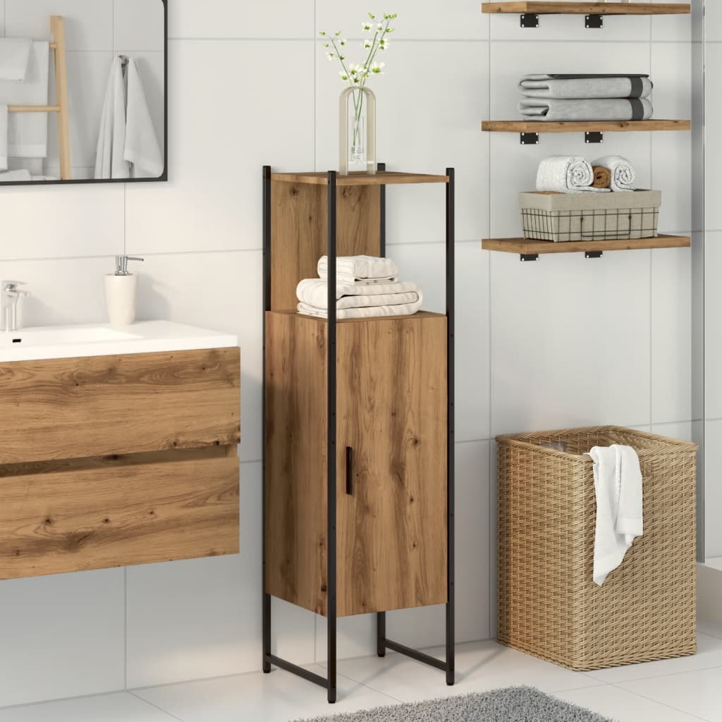 vidaXL Armario de baño madera ingeniería roble artisan 33x33x120,5 cm