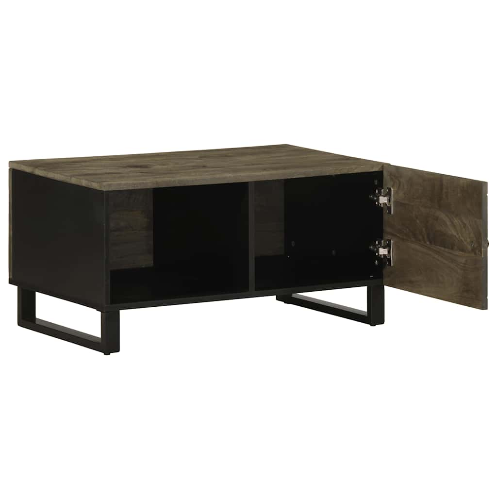 vidaXL Mesa de centro madera maciza de mango negra 80x50x40 cm