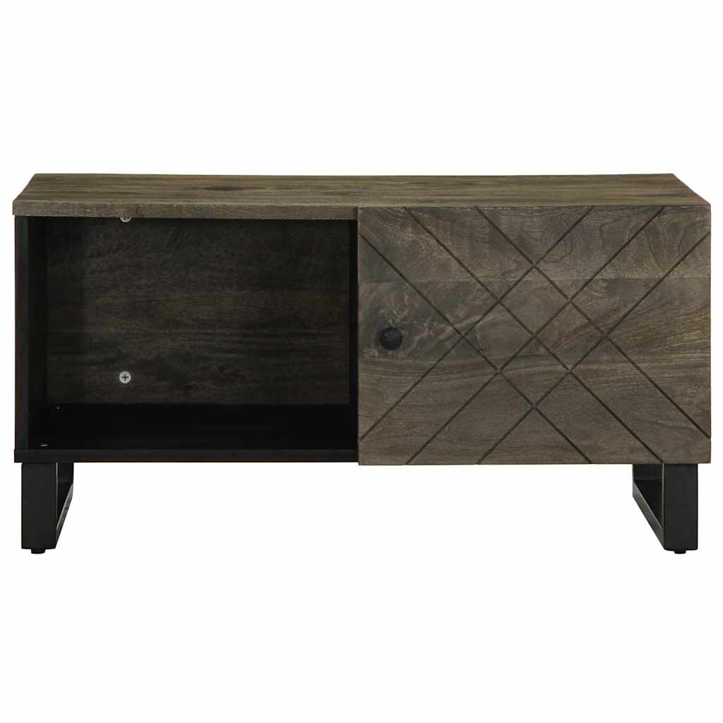 vidaXL Mesa de centro madera maciza de mango negra 80x50x40 cm