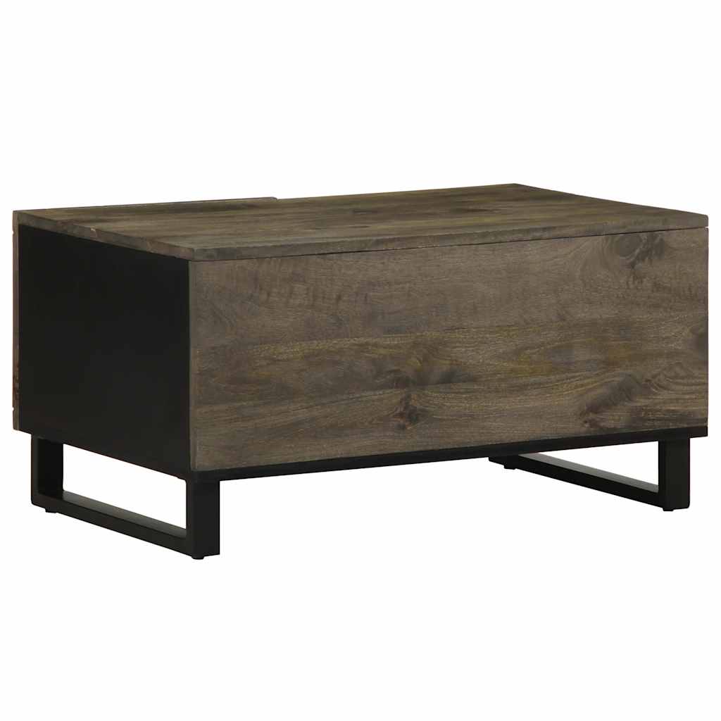 vidaXL Mesa de centro madera maciza de mango negra 80x50x40 cm