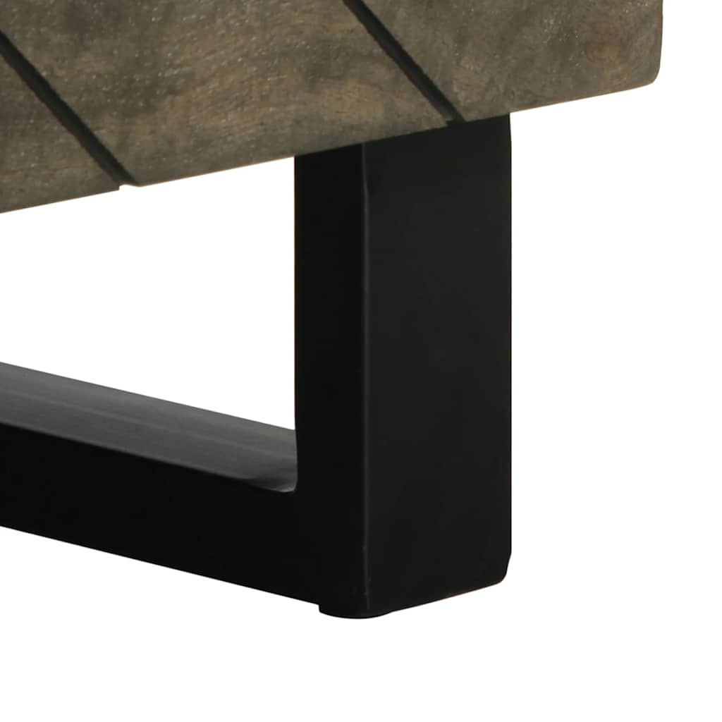 vidaXL Mesa de centro madera maciza de mango negra 80x50x40 cm