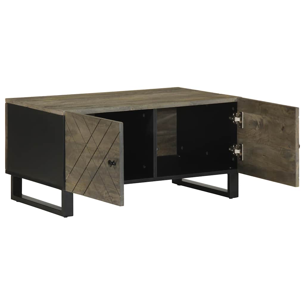 vidaXL Mesa de centro madera maciza de mango negra 80x50x40 cm