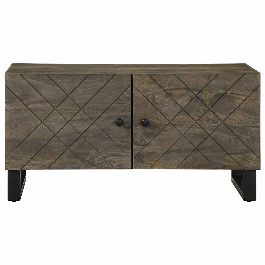 vidaXL Mesa de centro madera maciza de mango negra 80x50x40 cm