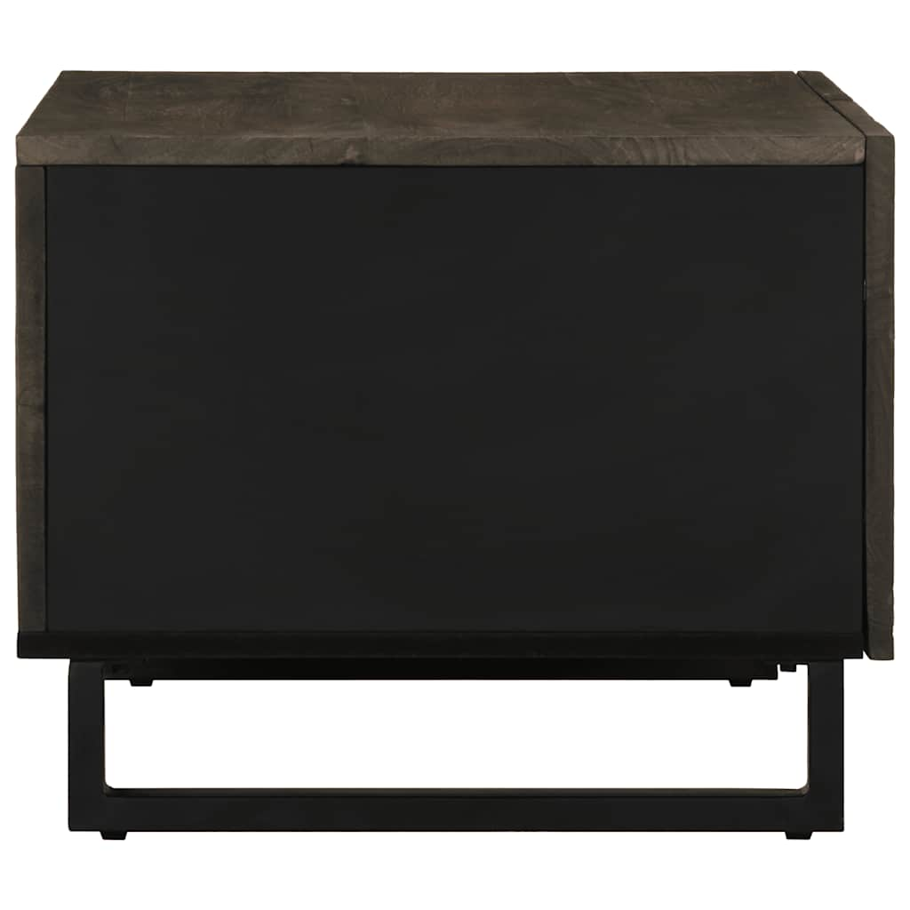 vidaXL Mesa de centro madera maciza de mango negra 80x50x40 cm