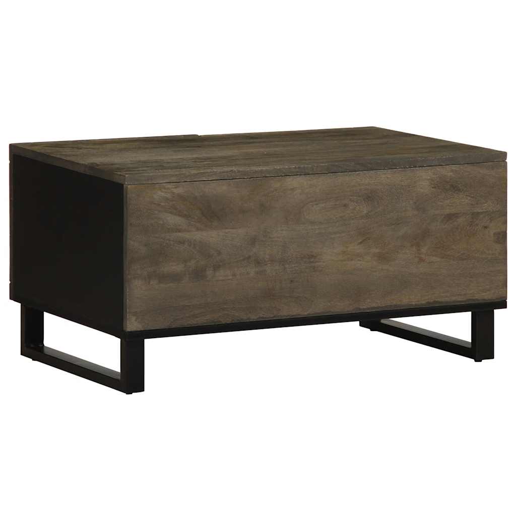 vidaXL Mesa de centro madera maciza de mango negra 80x50x40 cm