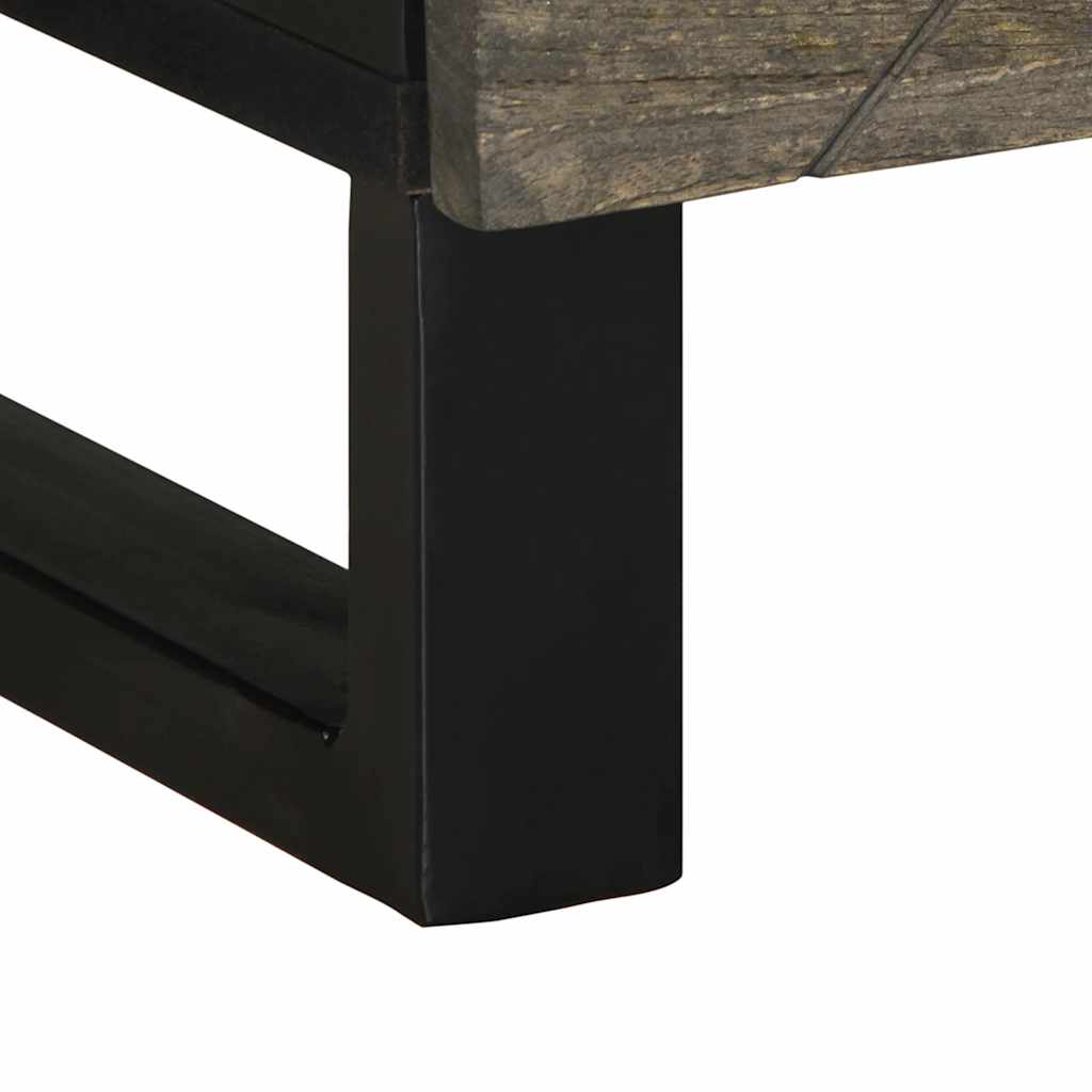 vidaXL Mesa de centro madera maciza de mango negra 80x50x40 cm