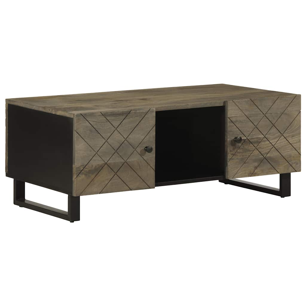 vidaXL Mesa de centro madera maciza de mango negra 100x54x40 cm