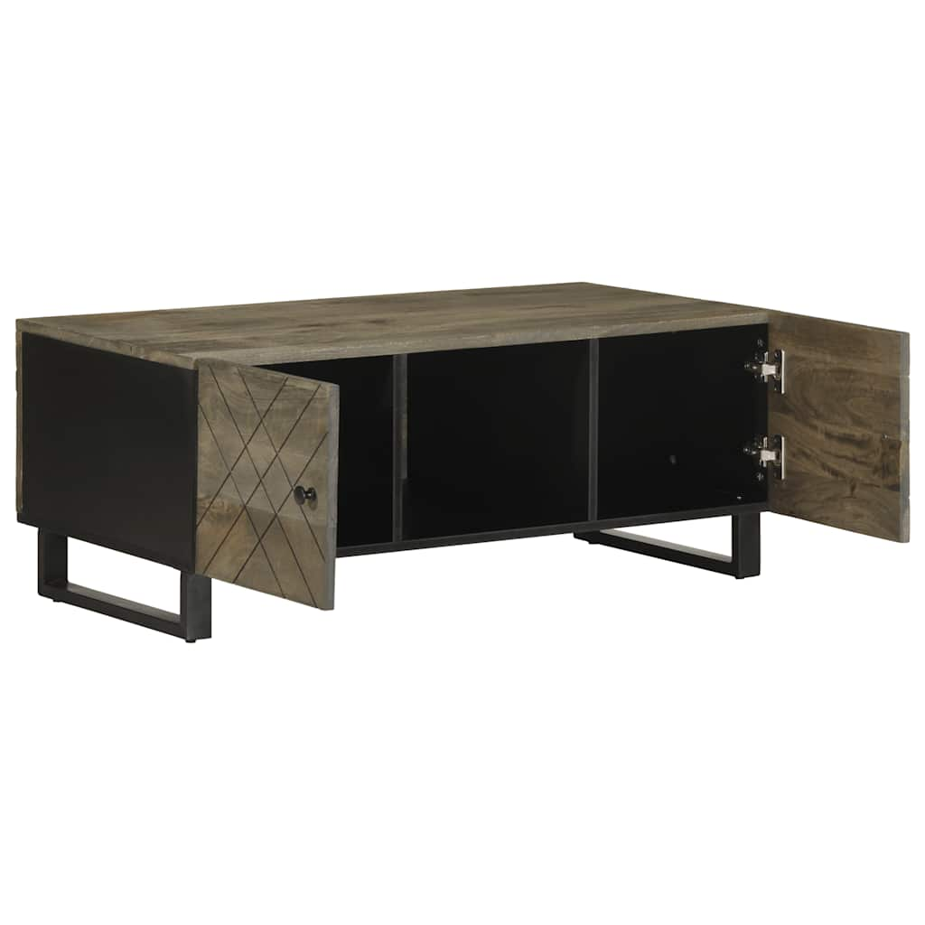 vidaXL Mesa de centro madera maciza de mango negra 100x54x40 cm