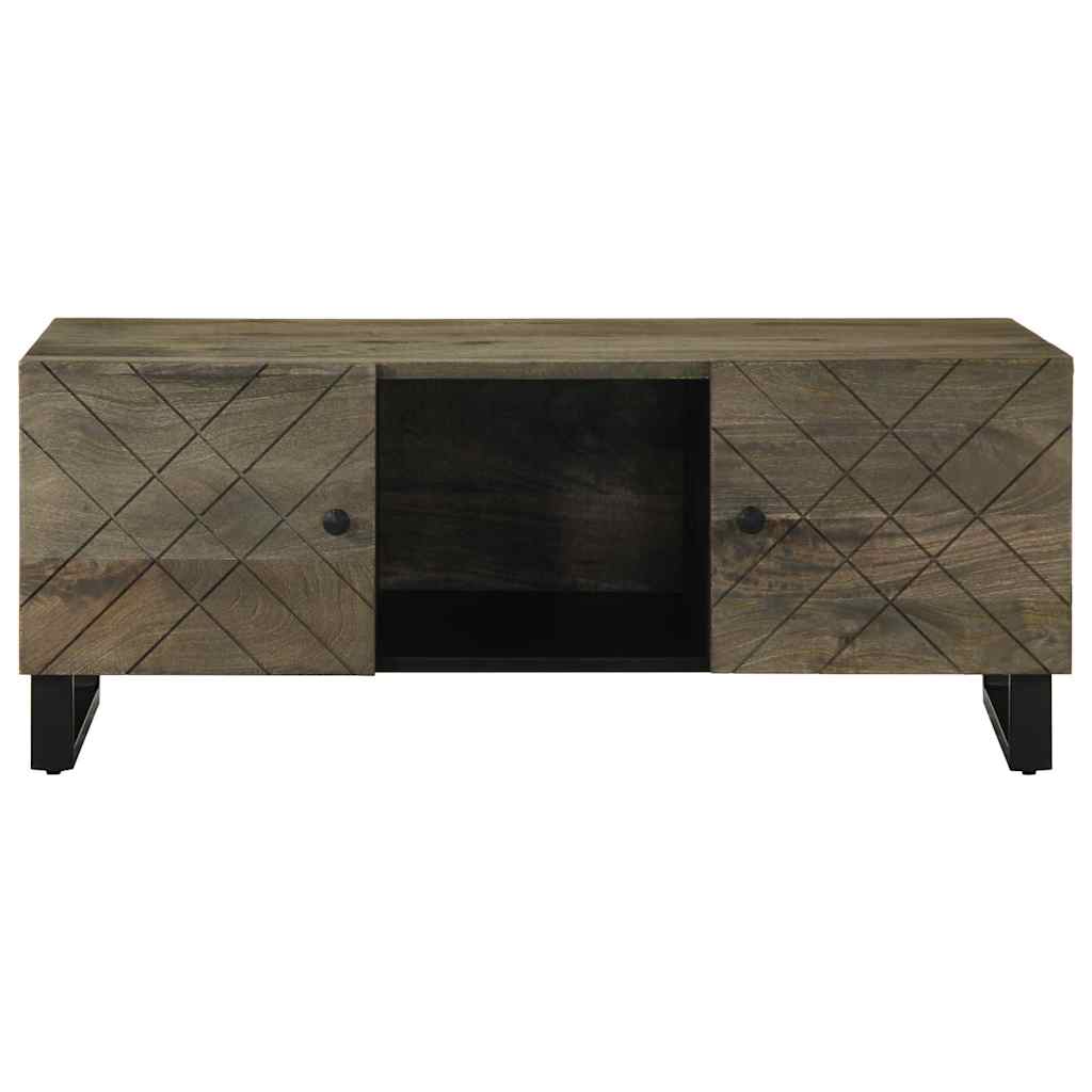 vidaXL Mesa de centro madera maciza de mango negra 100x54x40 cm